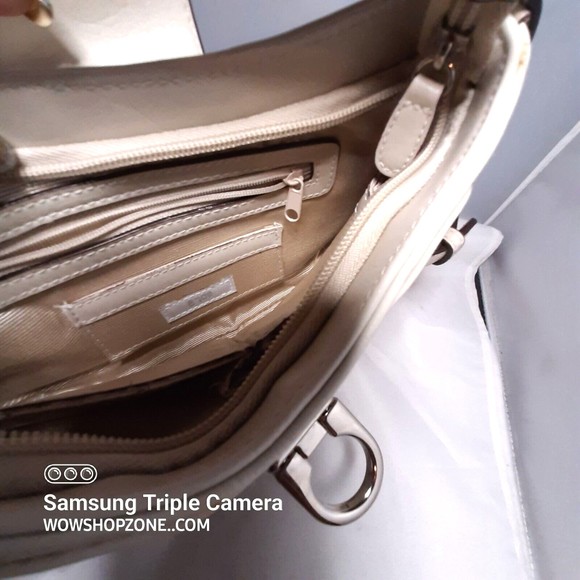 Hobo Shoulder Bag Leather Egg Shell Salvatore Apt 9 Chrome Hand Shoulder Fashion - Picture 9 of 13